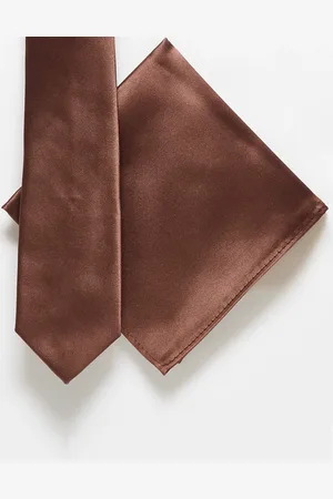 ASOS Satin slim tie and pocket square in