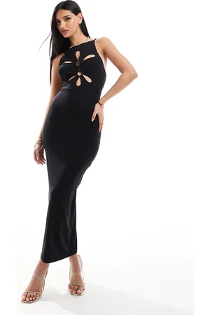 ASOS Circle trim cut out midi dress in