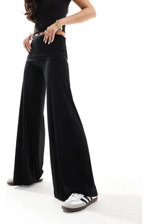Stradivarius Folder over waist flare trouser in