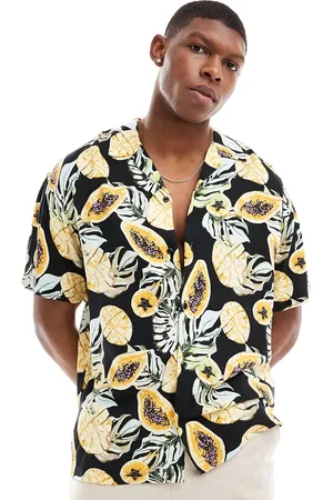 JACK & JONES Revere collar shirt in fruit print