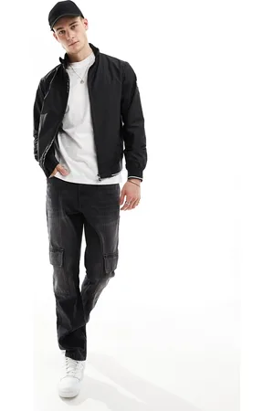 EA7 Armani logo sleeve harrington jacket in