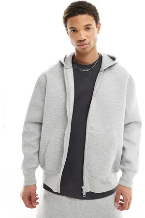 ASOS Super oversized scuba hoodie with zip in marl