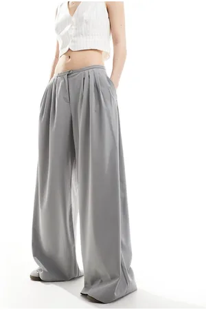 Bershka Minimal waistband wide leg tailored trousers co-ord in