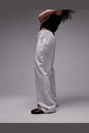 Topshop Straight leg linen trouser in
