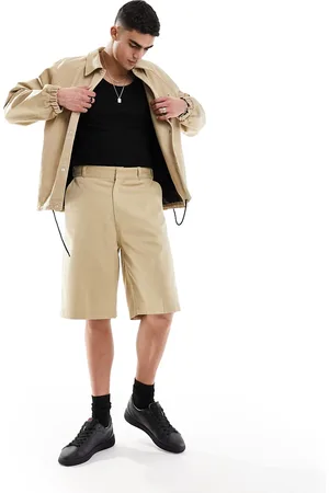 Hugo Blue Relaxed tailored shorts in beige