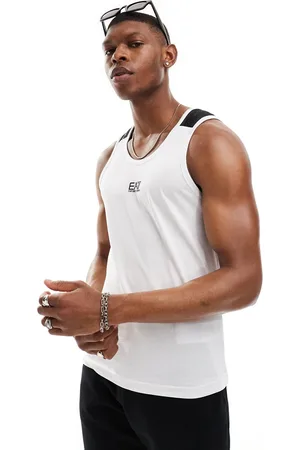 EA7 Armani centre logo contrast taping vest in