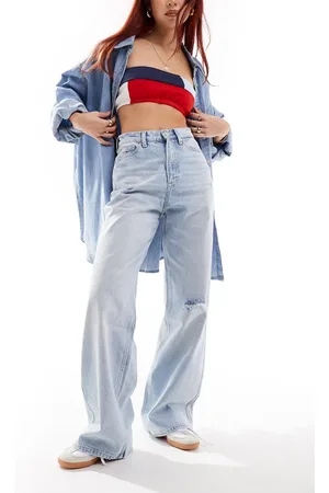 Tommy Hilfiger Claire high waisted wide leg jeans in light wash