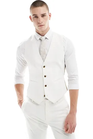 ASOS Skinny suit waistcoat in ecru