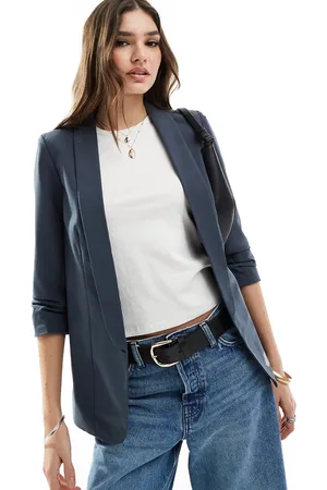 Pieces Ruched sleeve blazer in ombre