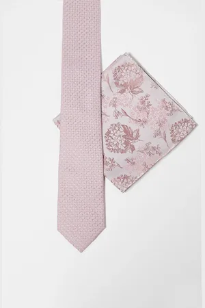 ASOS Slim tie in with floral pocket square