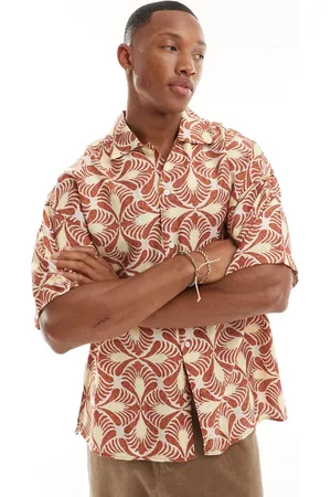 JACK & JONES Oversized shirt in geo print