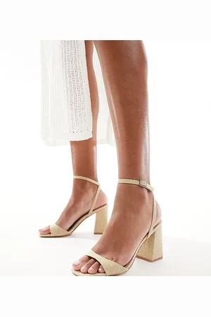 Raid Wink 2 block heeled sandals in natural jute