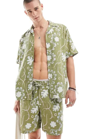ASOS Co-ord wide fit shorts with floral print and elasticated waist