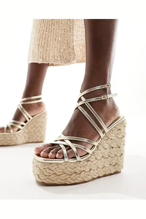 SIMMI Shoes Simmi London Akela strappy espadrille in metallic