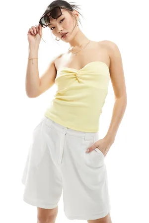 River Island Knot bandeau top in light