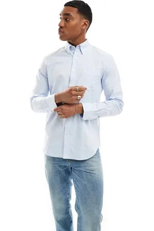 Ben Sherman Long sleeve oxford stripe shirt in light