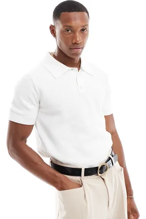 River Island Textured knitted polo in