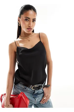 River Island Satin cowl neck cami top in