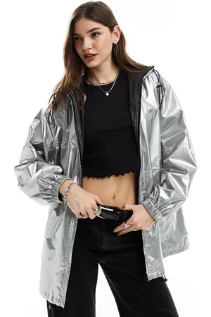 ASOS Metallic rain bomber jacket in