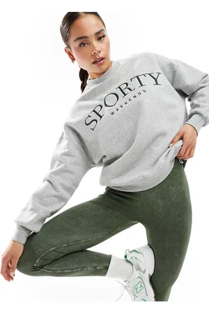 Urban Threads Oversized sporty sweater in marl