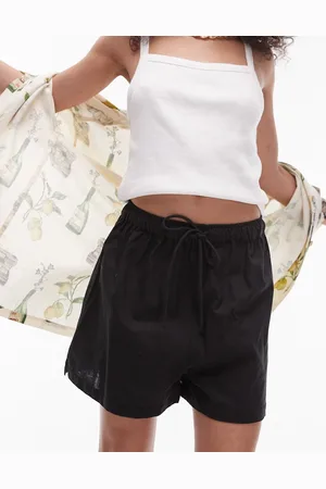 Topshop Co-ord linen blend beach shorts in