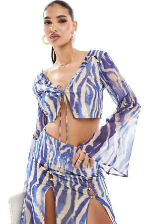 ASOS Soft ruffle top co-ord in zebra print