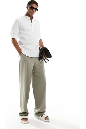 Only & Sons Linen mix overhead shirt in