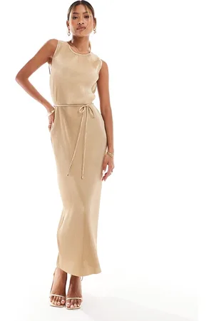 River Island Plisse column midi dress in