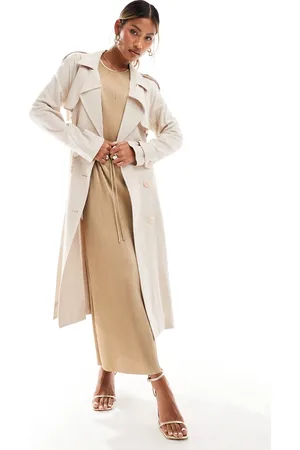 River Island Belted trench coat in cream