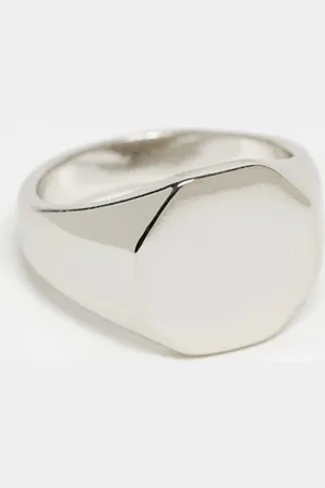 ASOS Signet ring with octagon top in tone