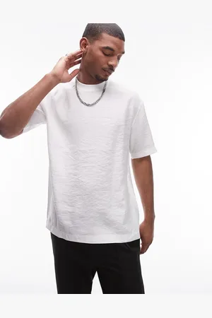 Topman Woven oversized fit t-shirt with mid sleeve in