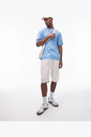 Topman Woven oversized fit t-shirt with mid sleeve in light