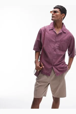 Topman Short sleeve relaxed washed shirt in washed