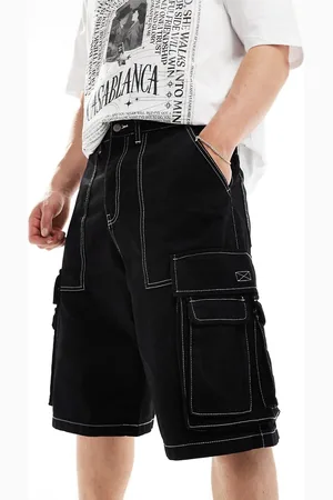 Pull&Bear Multipocket denim cargo short in