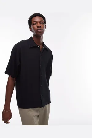 Topman Oversized fit jersey polo with poppers in