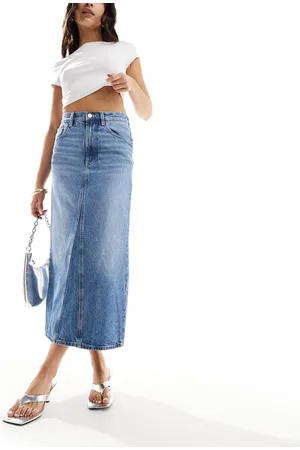 & OTHER STORIES Denim maxi column skirt in wash