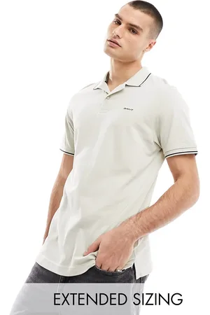 GANT Logo tipped pique polo in beige
