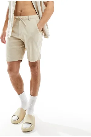 SELECTED Linen mix shorts in beige