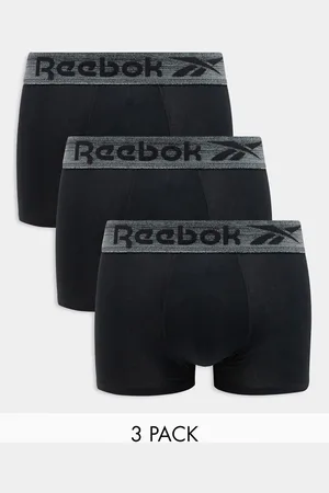 Reebok Mair 3 pack trunks with grey waistband in