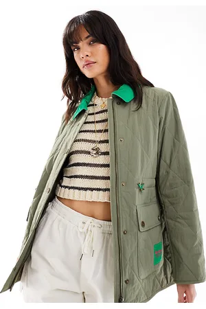 Barbour X ASOS Kaz quilted jacket in dusty olive