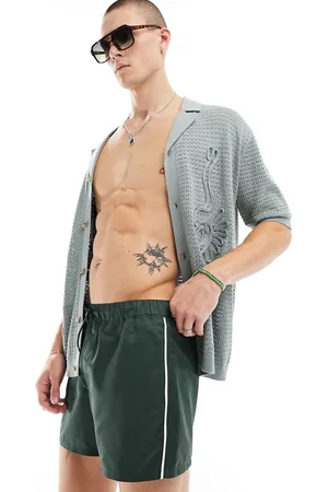 ASOS Swim short in short length with piping detail in