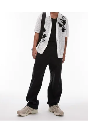 Topman Wide leg chino trousers in