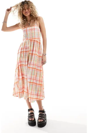 Daisy Street Relaxed cami smock dress in rainbow check