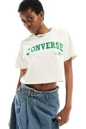 Converse Retro Chuck cropped tee in egret