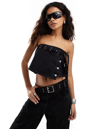 COLLUSION Co-ord iconic belted bandeau crop top in