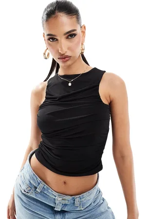 ASOS Slinky drape front tank top in