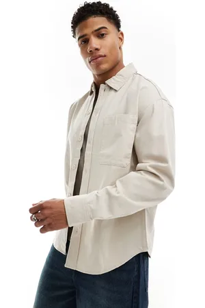 JACK & JONES Twill overshirt in beige