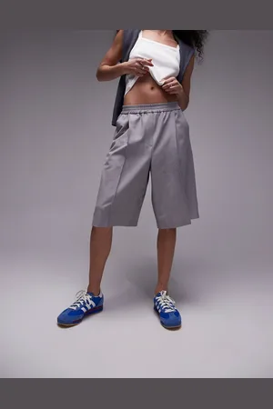 Topshop Smart longline tailored jogger shorts in