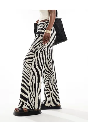 JDY Wide leg trouser in zebra print