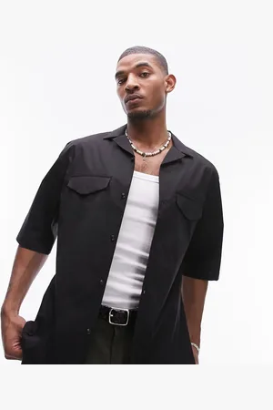 Topman Short sleeve relaxed double pocket shirt in